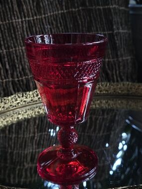 Viking Glass Mount Vernon Ruby Red Water Goblet Replacement